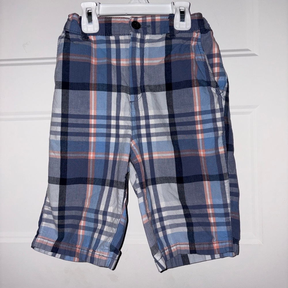 Children’s Place blue/orange Plaid Shorts Size 12 for boys